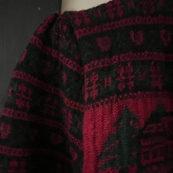 Eagles Eye 80s vintage wool sweater green and red size L but is modern S - Picture 7 of 10